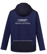Unisex Streetworx Stretch Waterproof Jacket-Navy LHB E-1444 / Back DTF / RHB Velcro + 2 Badges  | RM-ZJ310 Navy 
